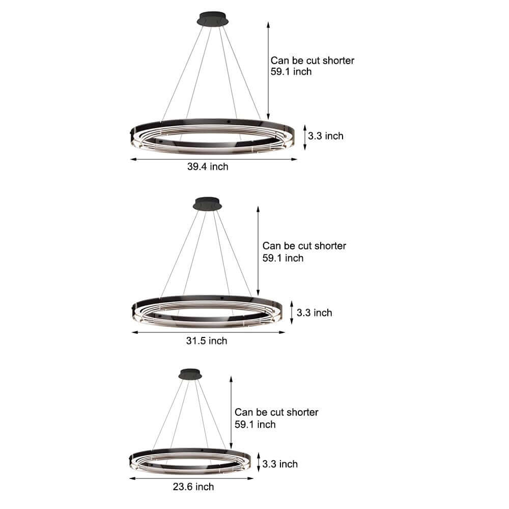 RAVENHALL BLACK CRYSTAL RING PENDANT LIGHT