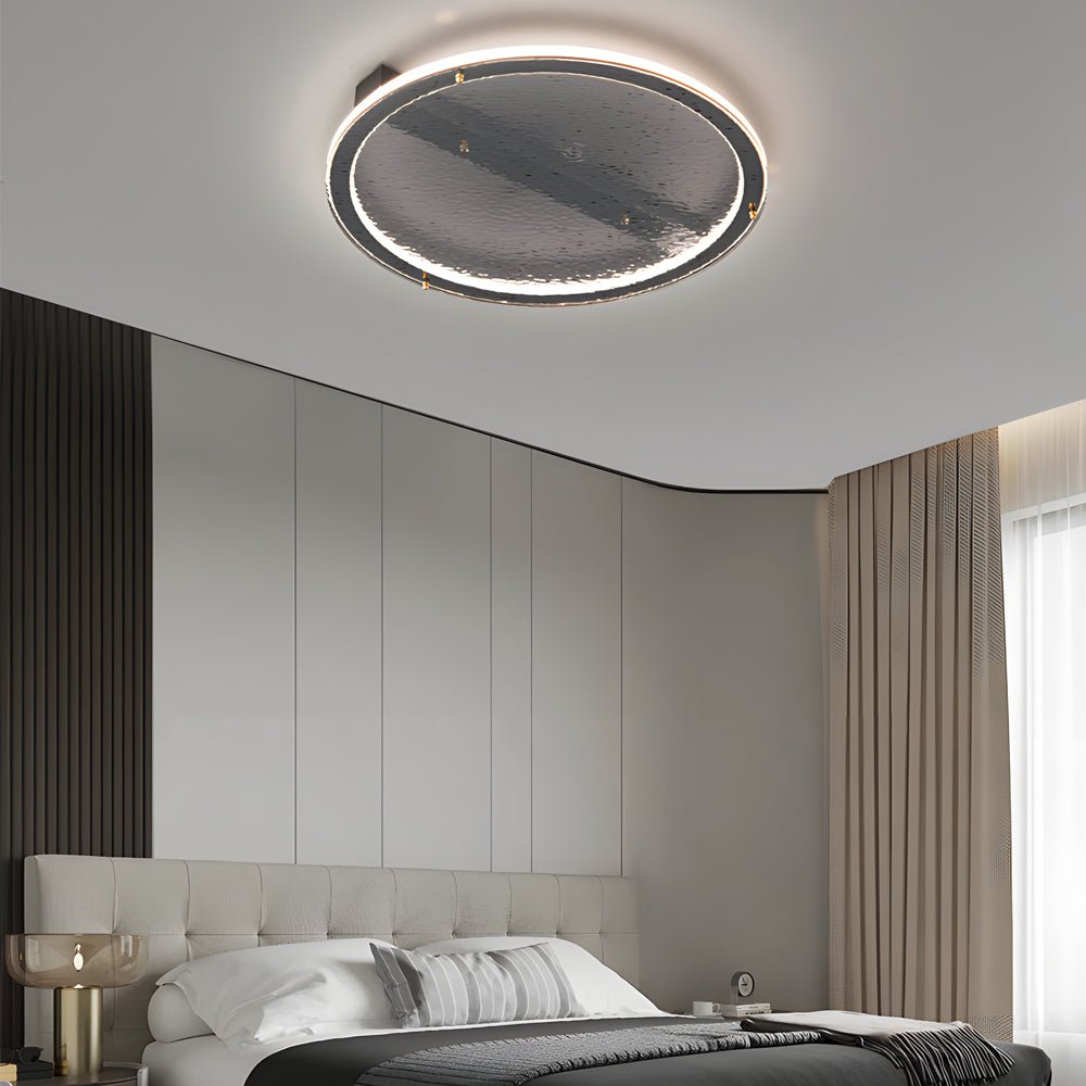 RAVENHURST BLACK CRYSTAL FLUSH MOUNT LIGHT