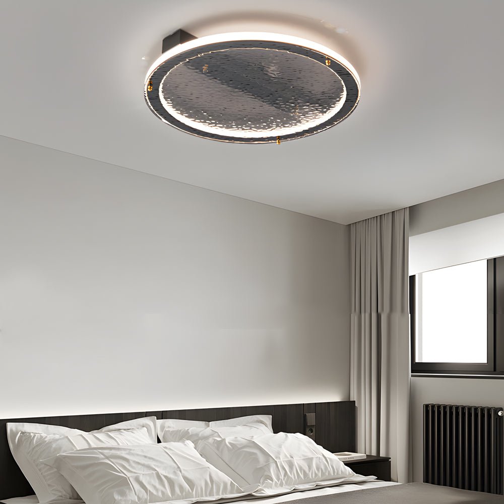 RAVENHURST BLACK CRYSTAL FLUSH MOUNT LIGHT