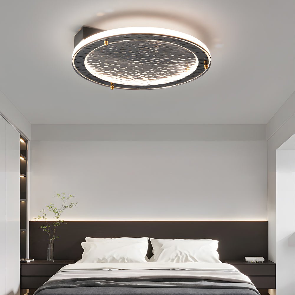 RAVENHURST BLACK CRYSTAL FLUSH MOUNT LIGHT