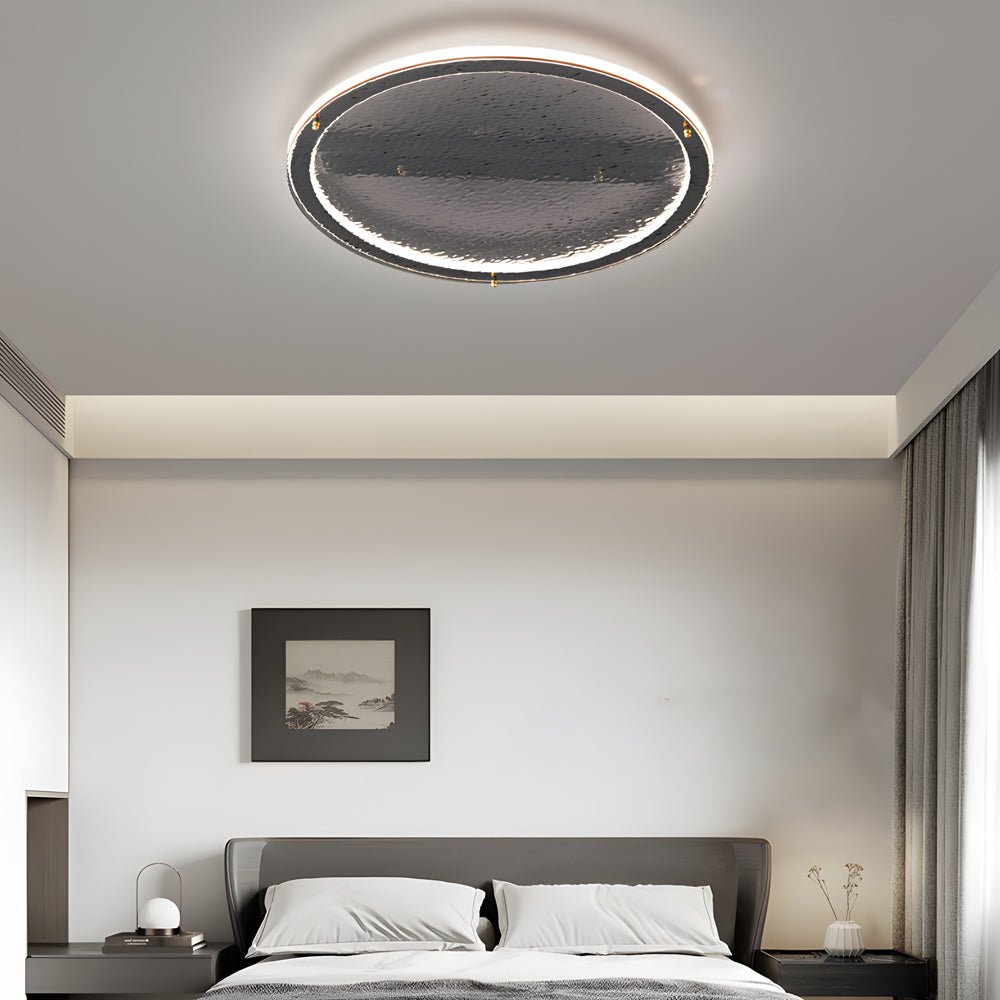 RAVENHURST BLACK CRYSTAL FLUSH MOUNT LIGHT