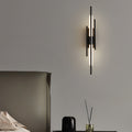 1. **WILLOUGHBY TRIO-TONE ACRYLIC WALL SCONCE**  
   A striking fusion of black, gold, and copper finishes, this modern LED wall sconce adds a contemporary flair to any space.

2. **CAVENDISH MODERNIST IRON WALL LANTERN**  
   Crafted from durable iron wi