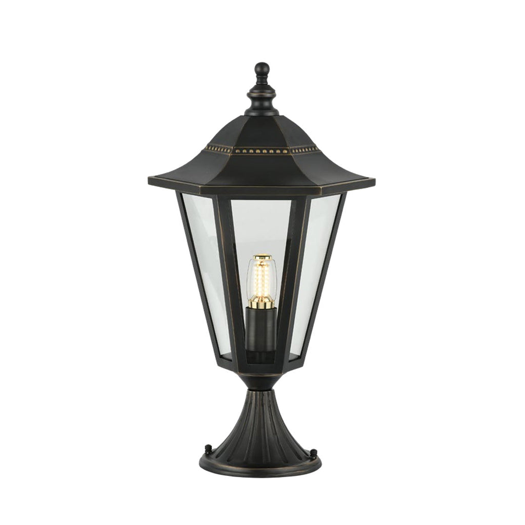 WINDSOR COURTYARD PILLAR LANTERN - European-Inspired Weatherproof Outdoor Illumination