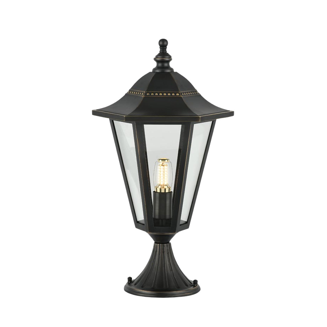WINDSOR COURTYARD PILLAR LANTERN - European-Inspired Weatherproof Outdoor Illumination