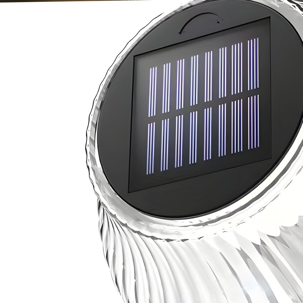 RAVENSDALE SOLAR-POWERED WALL LANTERN WITH CUSTOMIZABLE GLASS CANOPY