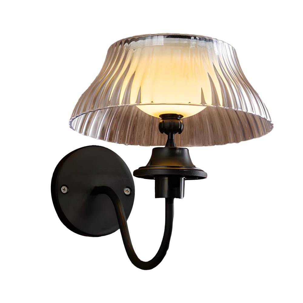 RAVENSDALE SOLAR-POWERED WALL LANTERN WITH CUSTOMIZABLE GLASS CANOPY