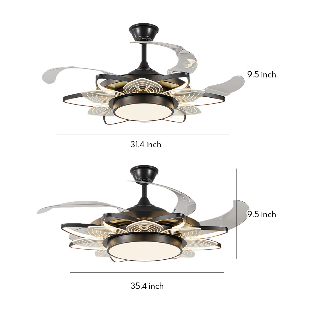 WINCHESTER BLACK IRON CEILING FAN WITH INTEGRATED LIGHTING
