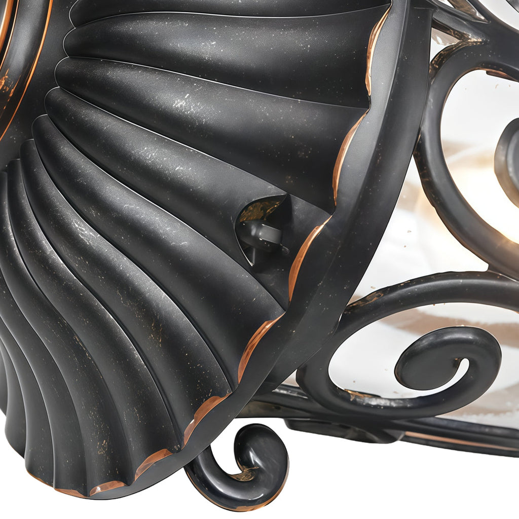 RAVENHALL BLACK GLASS OUTDOOR WALL LANTERN