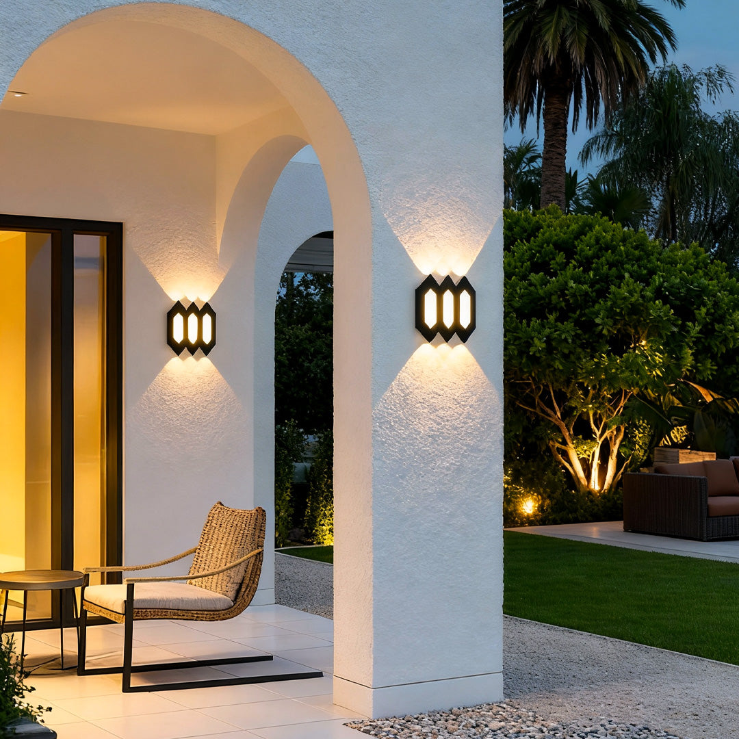 RAVENHURST BLACK LED UP-DOWN WALL LANTERN