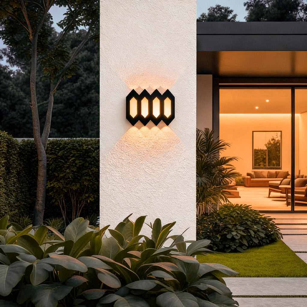 RAVENHURST BLACK LED UP-DOWN WALL LANTERN