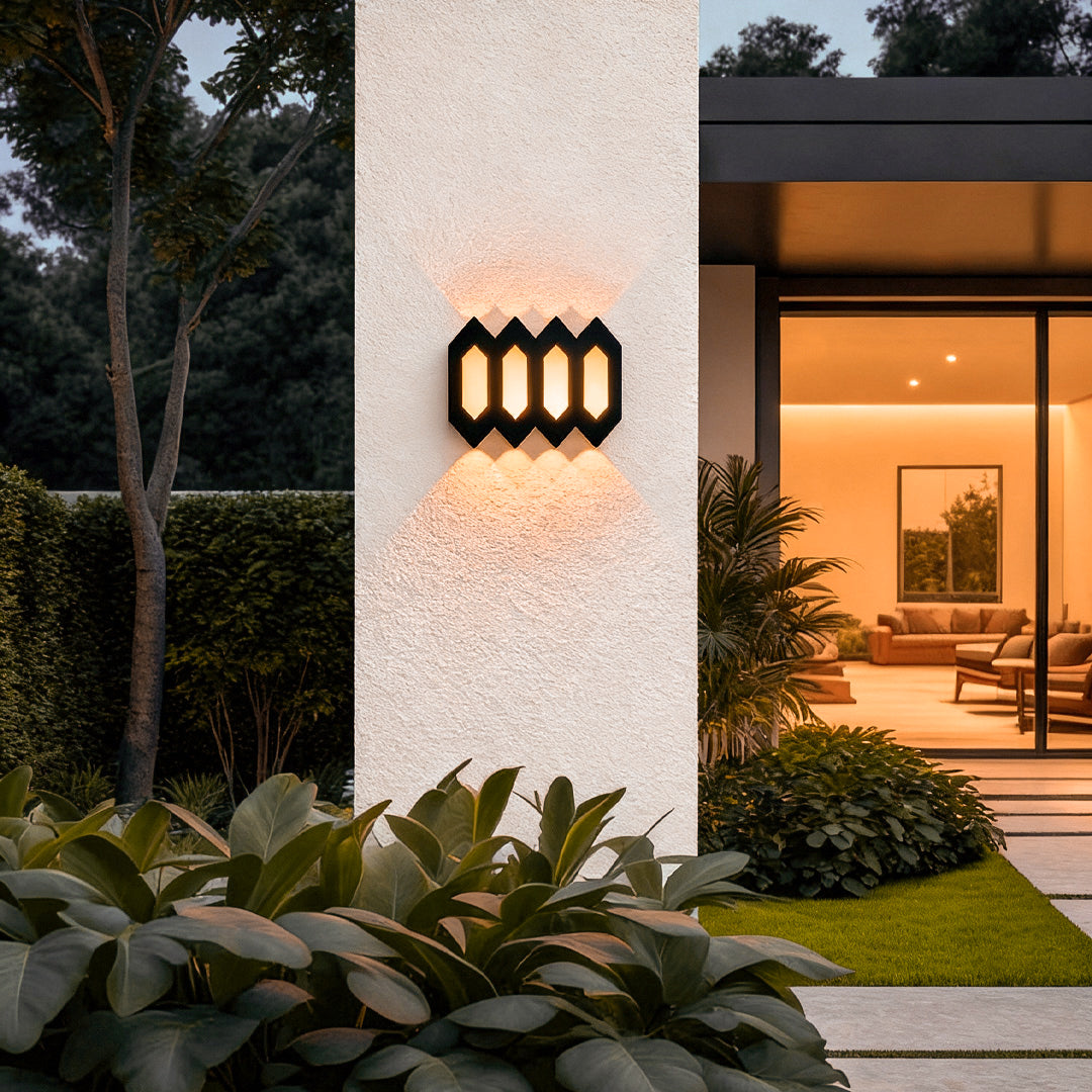 RAVENHURST BLACK LED UP-DOWN WALL LANTERN