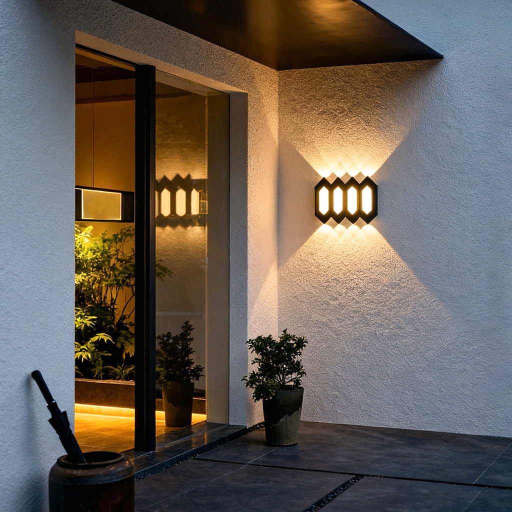 RAVENHURST BLACK LED UP-DOWN WALL LANTERN