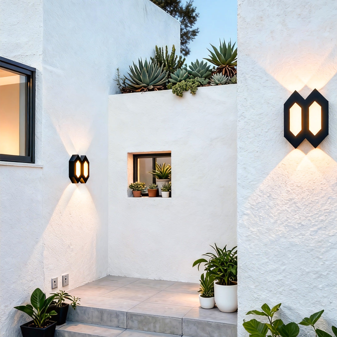 RAVENHURST BLACK LED UP-DOWN WALL LANTERN