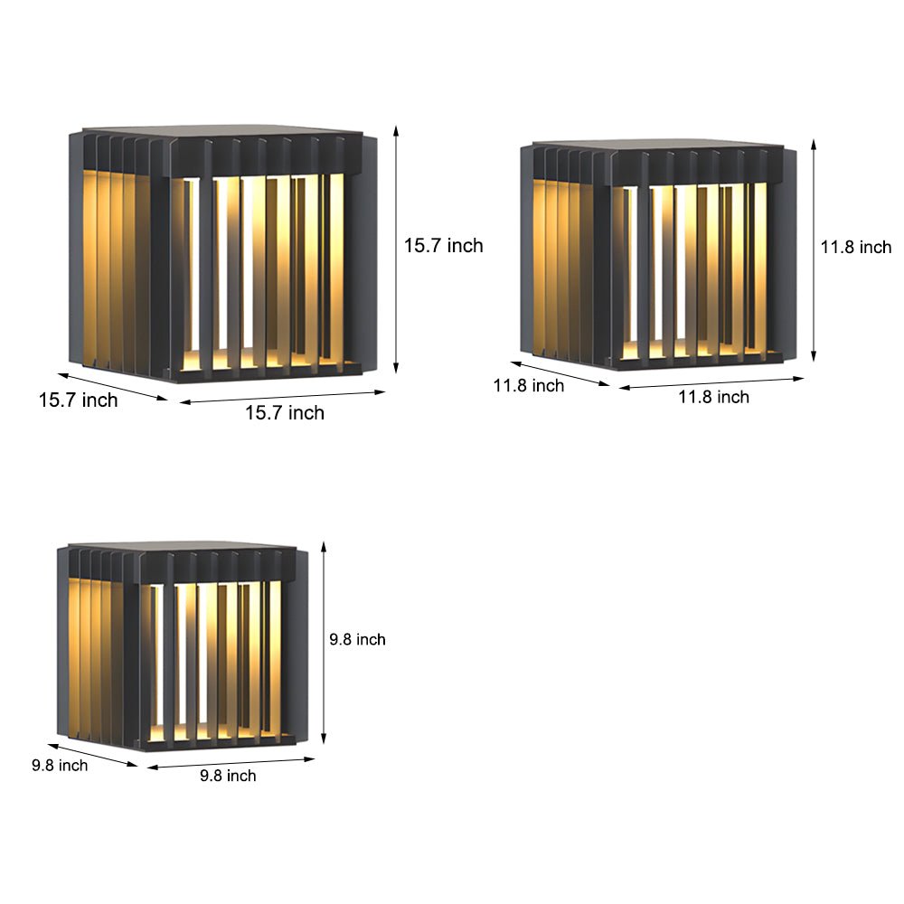 RAVENSDALE SOLAR-POWERED PILLAR LANTERN WITH SQUARE MOUNT
