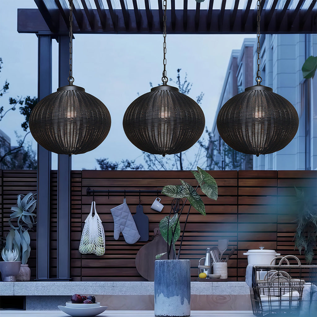 RAVENSCROFT HANDWOVEN OUTDOOR CEILING LANTERN