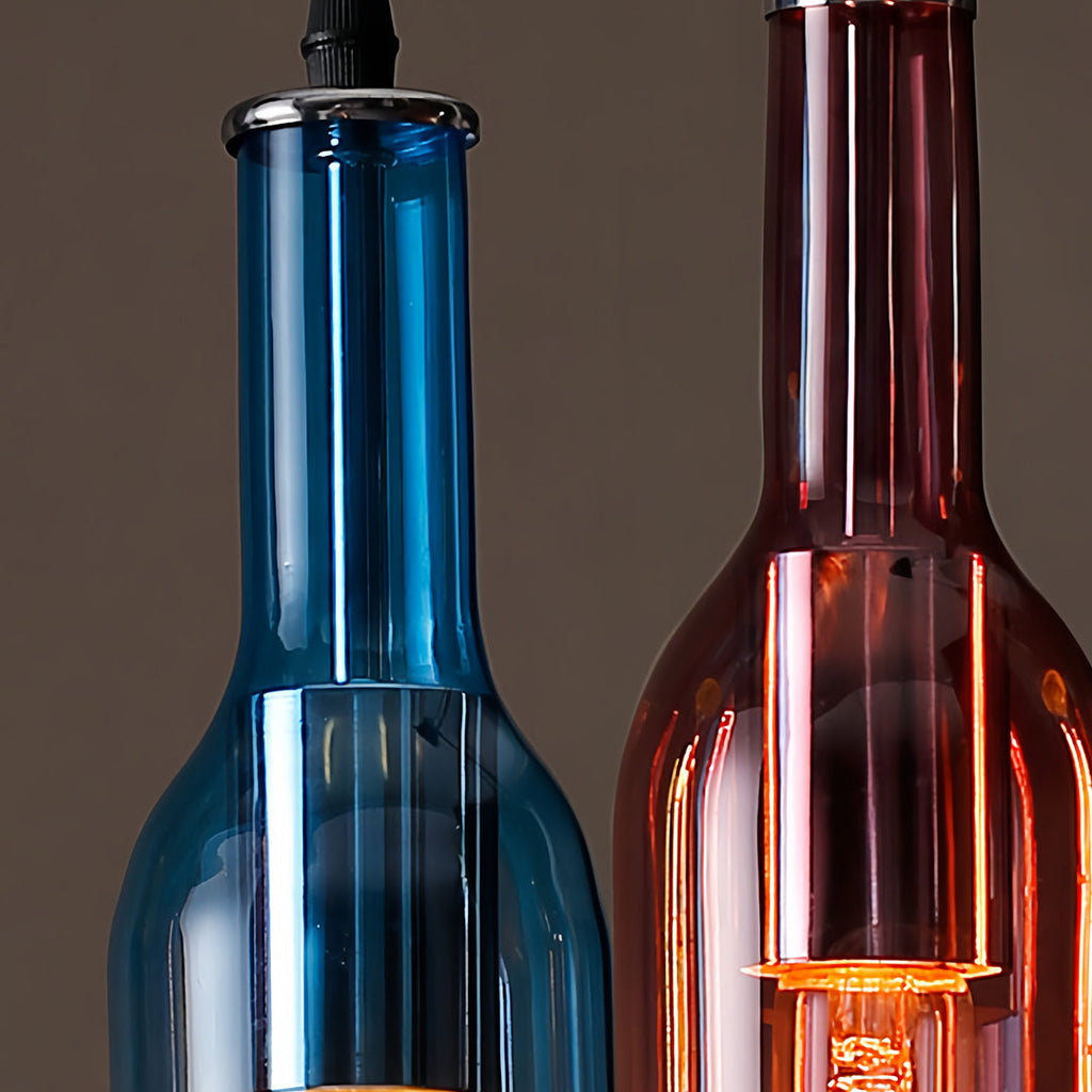WINDSOR HUE VINTAGE GLASS WINE BOTTLE CEILING LANTERN