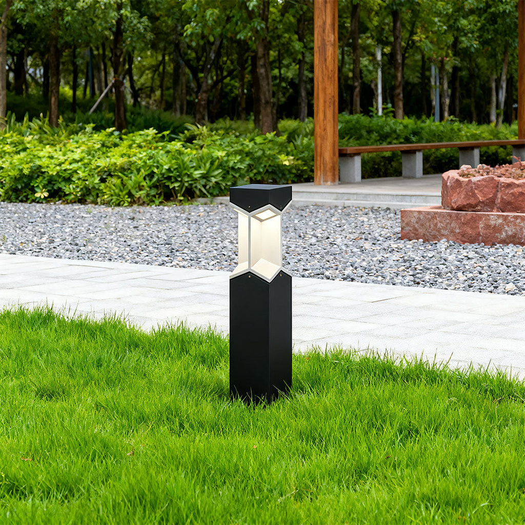 WINTHROP BLACK WEATHER-RESISTANT GARDEN BOLLARD LIGHT
