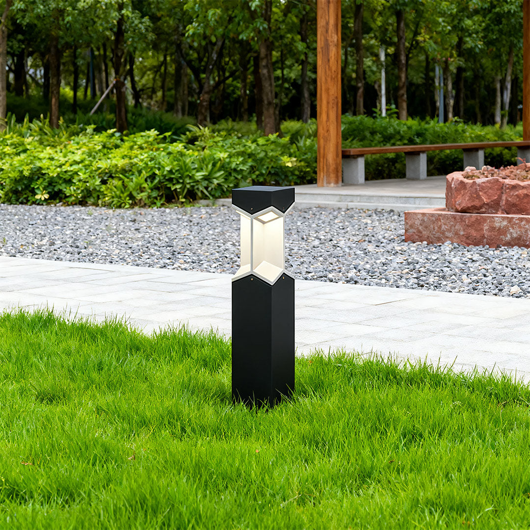 WINTHROP BLACK WEATHER-RESISTANT GARDEN BOLLARD LIGHT