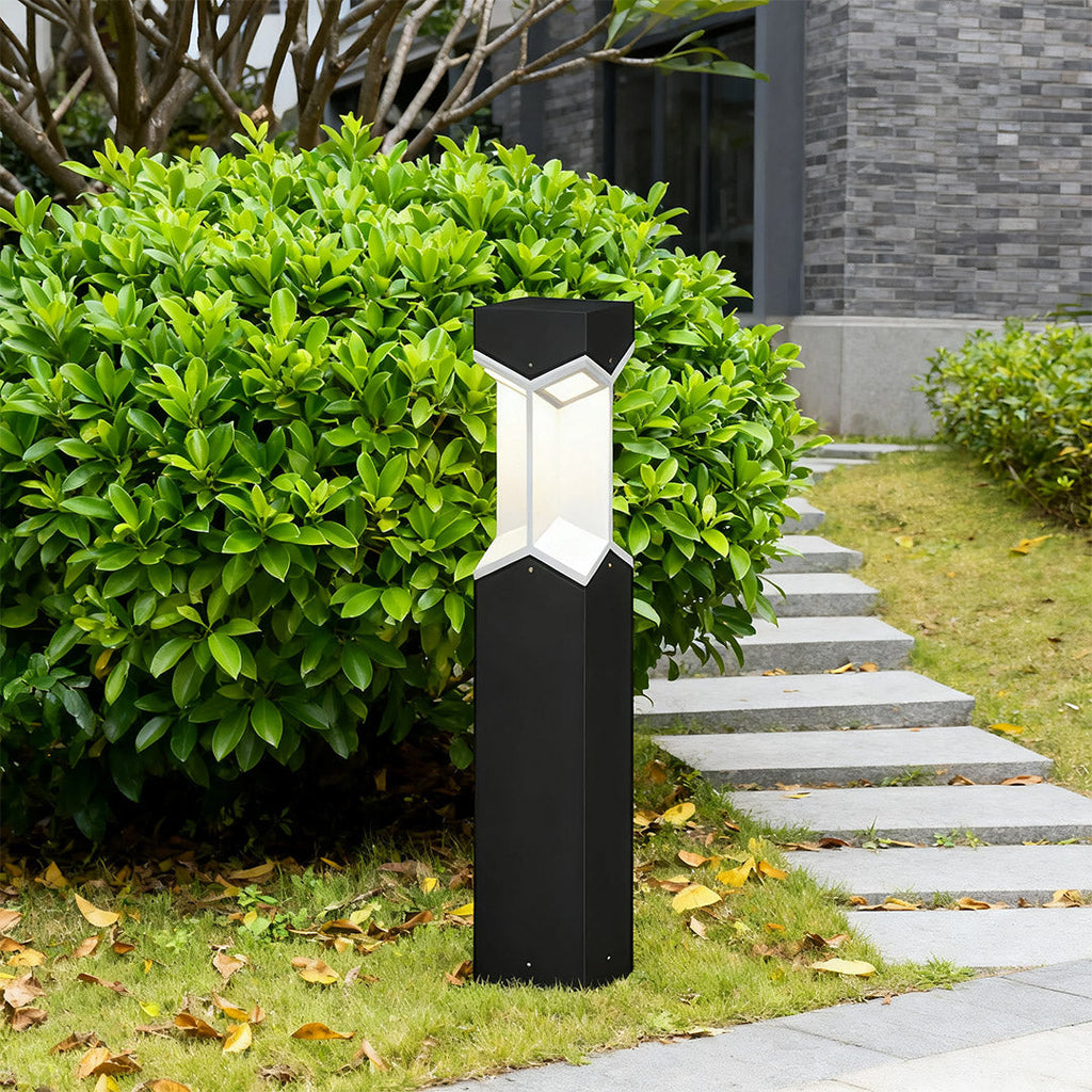 WINTHROP BLACK WEATHER-RESISTANT GARDEN BOLLARD LIGHT