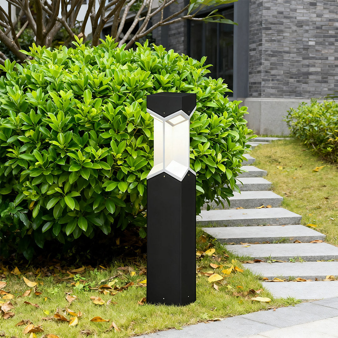 WINTHROP BLACK WEATHER-RESISTANT GARDEN BOLLARD LIGHT