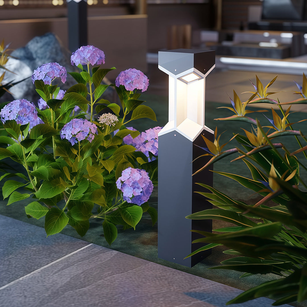 WINTHROP BLACK WEATHER-RESISTANT GARDEN BOLLARD LIGHT