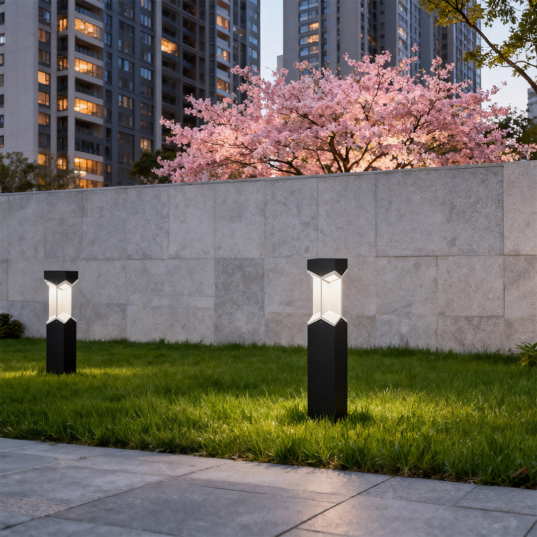 WINTHROP BLACK WEATHER-RESISTANT GARDEN BOLLARD LIGHT