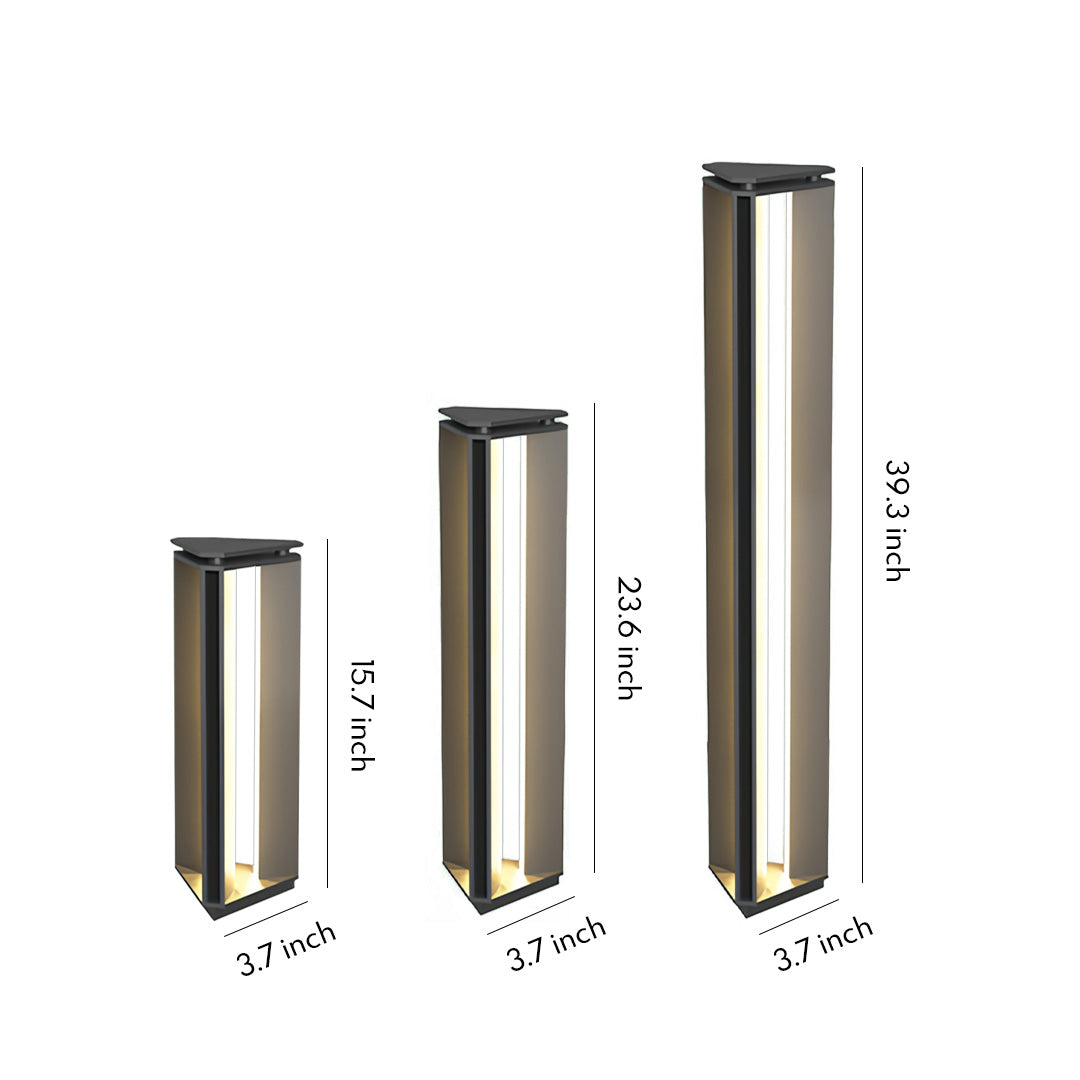 WINTHROP OUTDOOR BOLLARD LANTERN, MINIMALIST WATER-RESISTANT AMBIENT ILLUMINATION