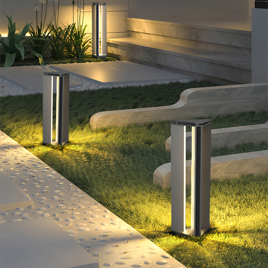 WINTHROP OUTDOOR BOLLARD LANTERN, MINIMALIST WATER-RESISTANT AMBIENT ILLUMINATION