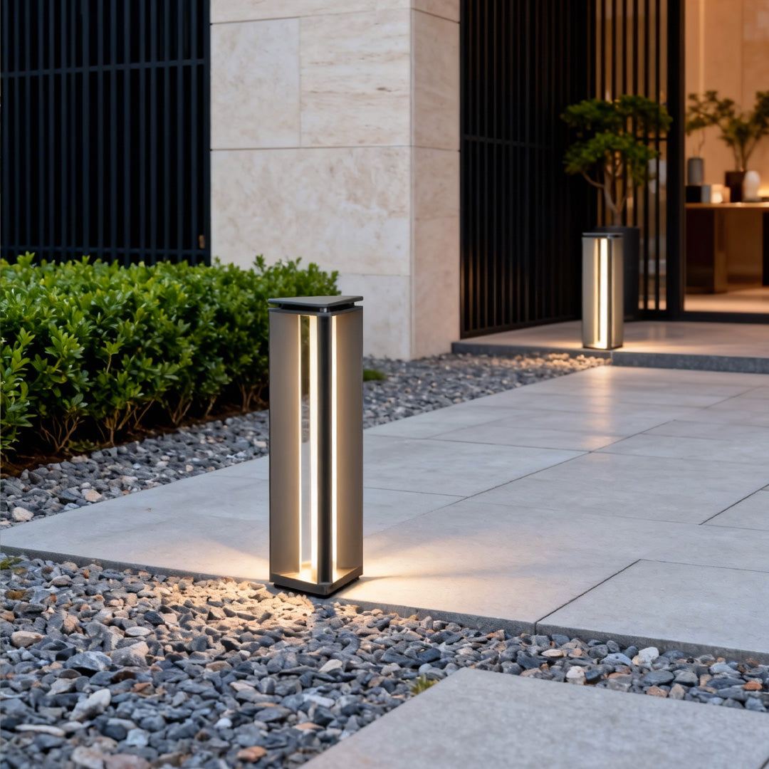WINTHROP OUTDOOR BOLLARD LANTERN, MINIMALIST WATER-RESISTANT AMBIENT ILLUMINATION