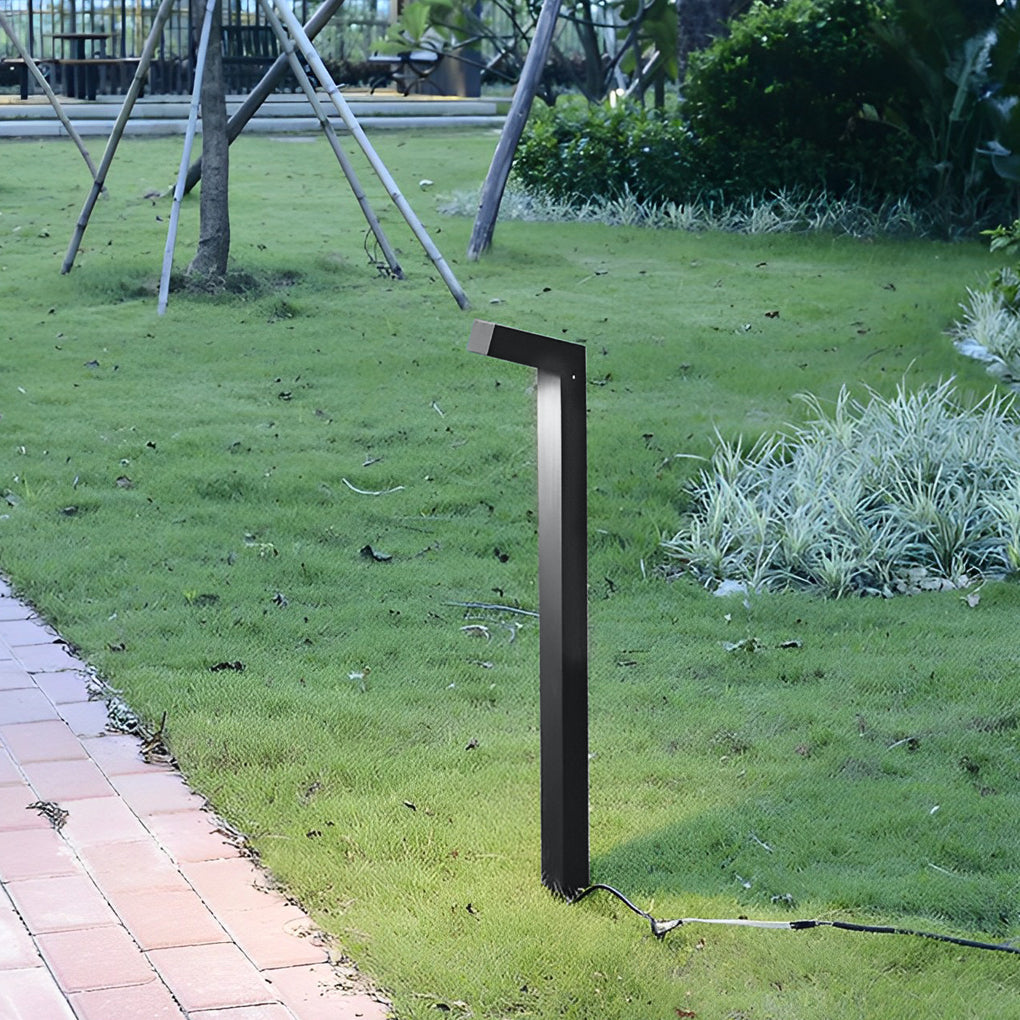 RAVENHURST MODERN BOLLARD LANTERN, BLACK ANODIZED ALUMINUM OUTDOOR LIGHTING