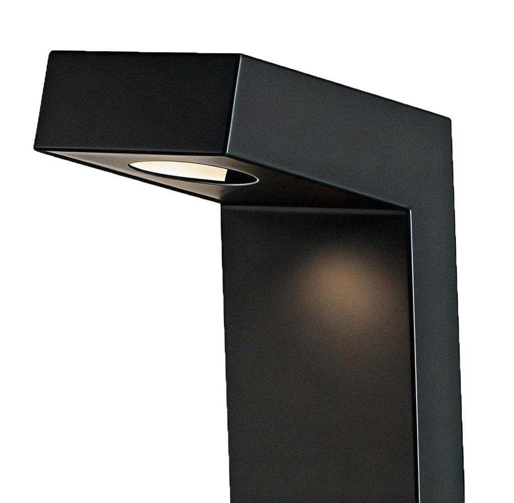 RAVENHURST MODERN BOLLARD LANTERN, BLACK ANODIZED ALUMINUM OUTDOOR LIGHTING