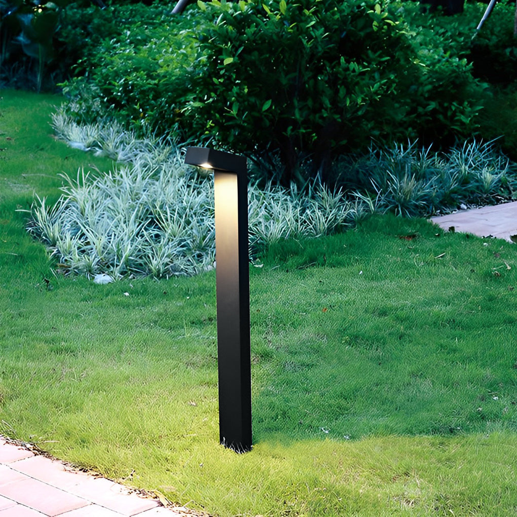 RAVENHURST MODERN BOLLARD LANTERN, BLACK ANODIZED ALUMINUM OUTDOOR LIGHTING