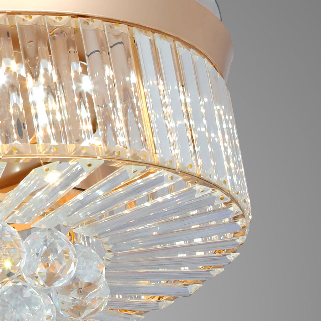 WINTHORPE GILDED IRON CEILING FAN WITH CRYSTAL ILLUMINATION
