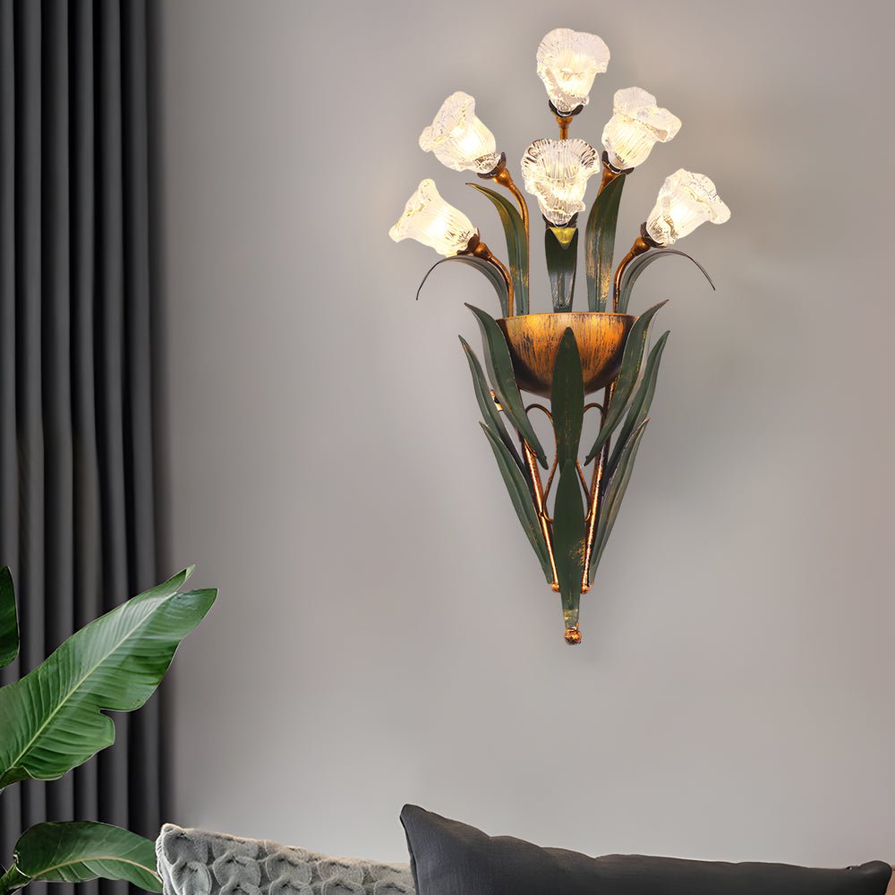 WINTHROP FLORAL EMBELLISHED WALL LANTERN