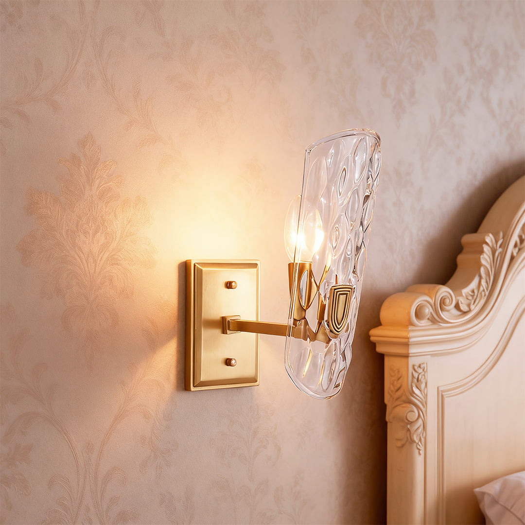 WINTHROP BRASS AND GLASS WALL SCONCE