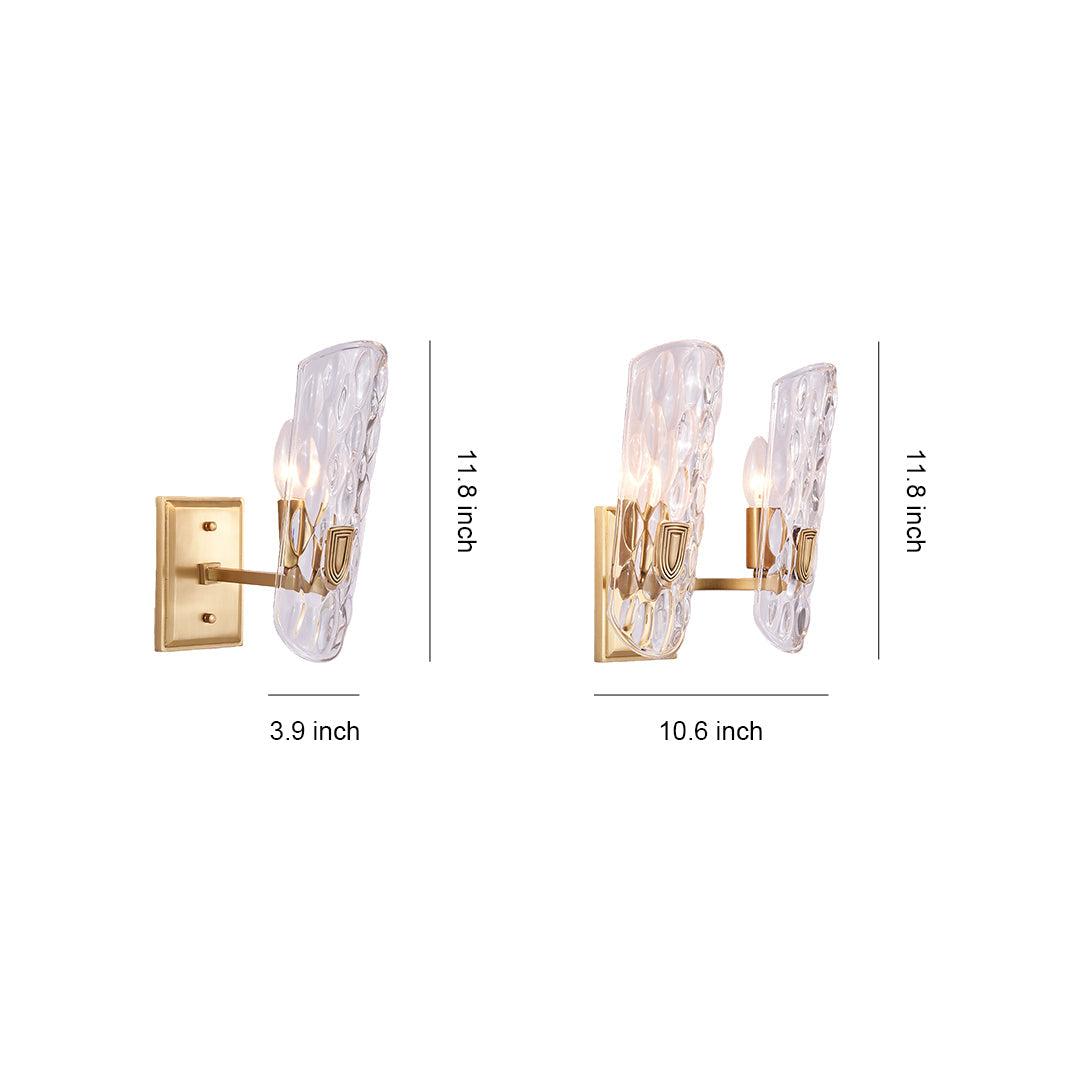 WINTHROP BRASS AND GLASS WALL SCONCE