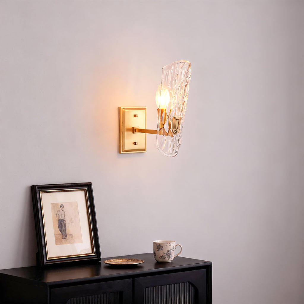 WINTHROP BRASS AND GLASS WALL SCONCE