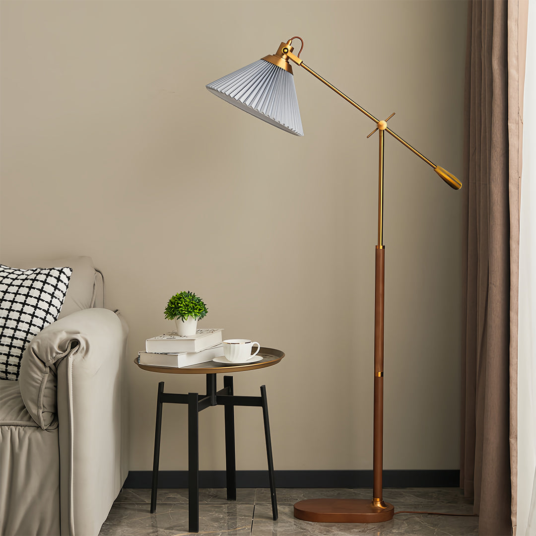 CHARLESTON SWING ARM READING LAMP, ADJUSTABLE FLOOR LIGHT WITH RETRO DESIGN
