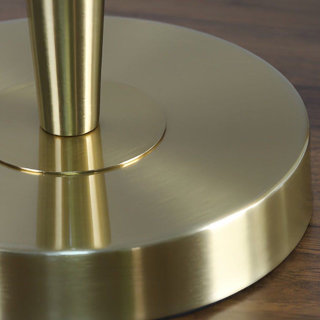 WINTHORPE BRASS LAMP WITH TEXTURED FABRIC SHADE
