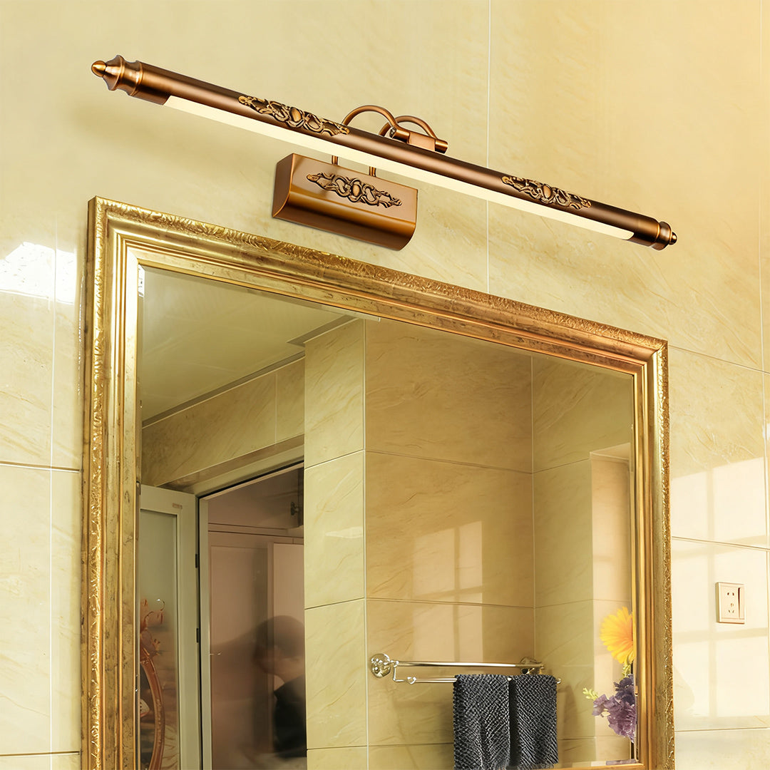 WINDSOR GLOW RETRO BRASS BATHROOM SCONCE WITH ACRYLIC SHADE
