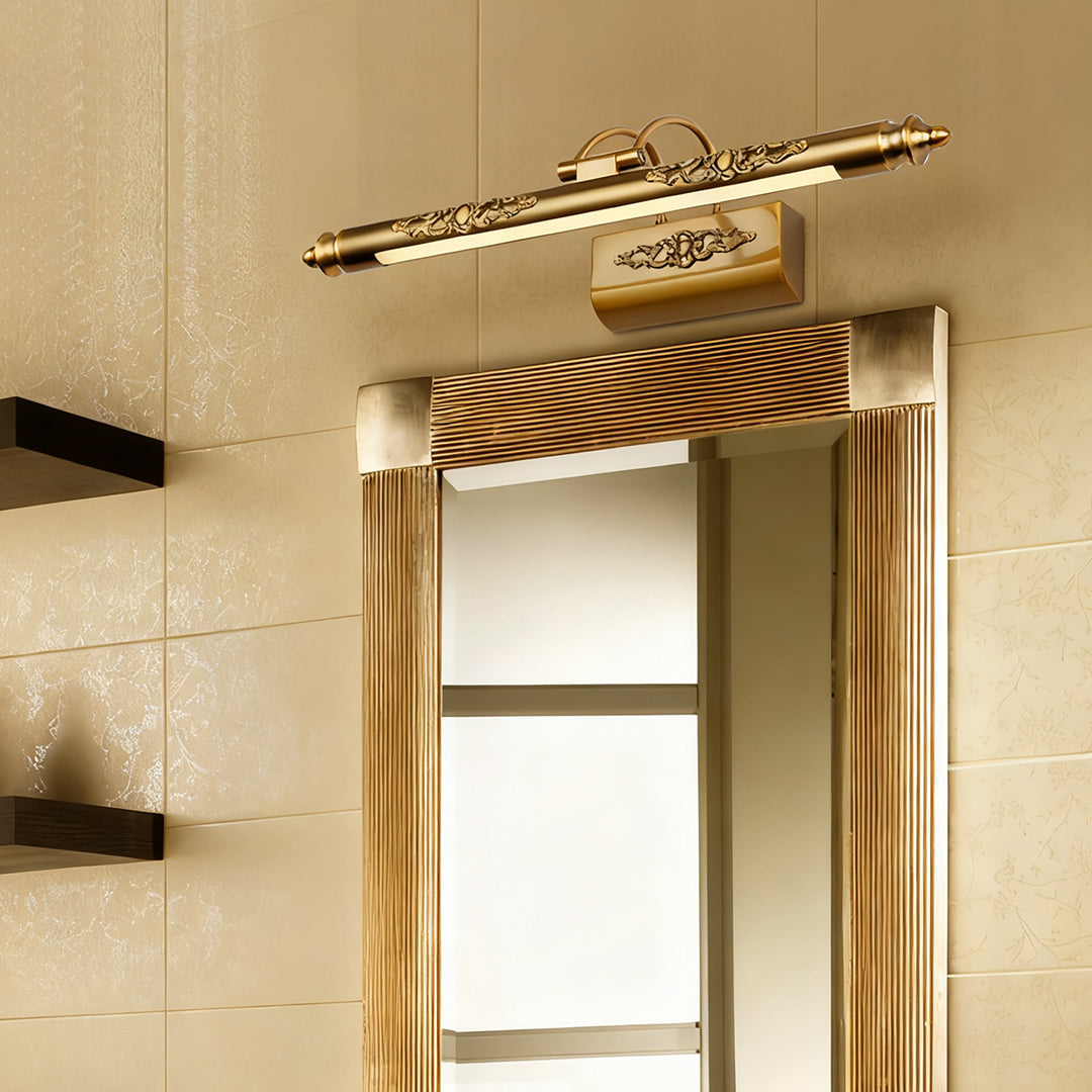 WINDSOR GLOW RETRO BRASS BATHROOM SCONCE WITH ACRYLIC SHADE
