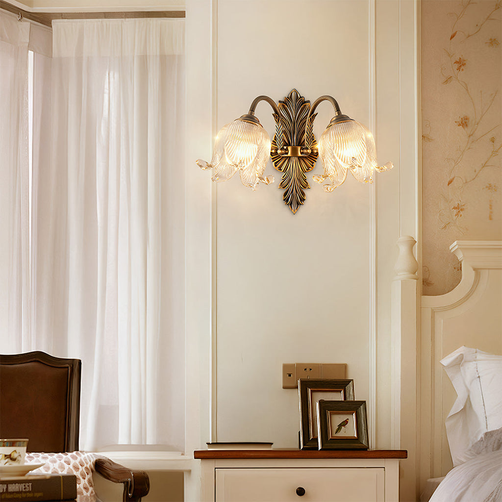 WINTHROP BRASS ILLUMINATION SCONCE WITH CRYSTAL GLOBE