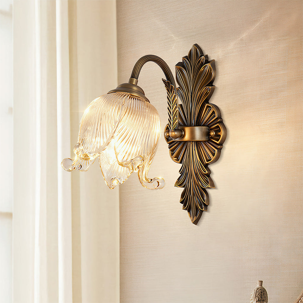 WINTHROP BRASS ILLUMINATION SCONCE WITH CRYSTAL GLOBE
