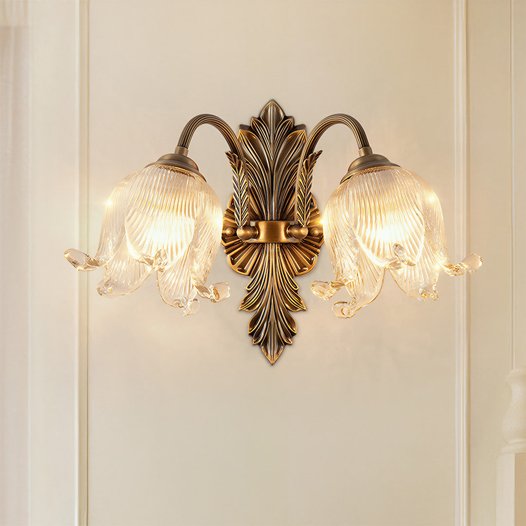 WINTHROP BRASS ILLUMINATION SCONCE WITH CRYSTAL GLOBE