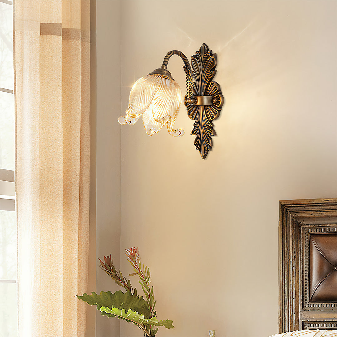 WINTHROP BRASS ILLUMINATION SCONCE WITH CRYSTAL GLOBE