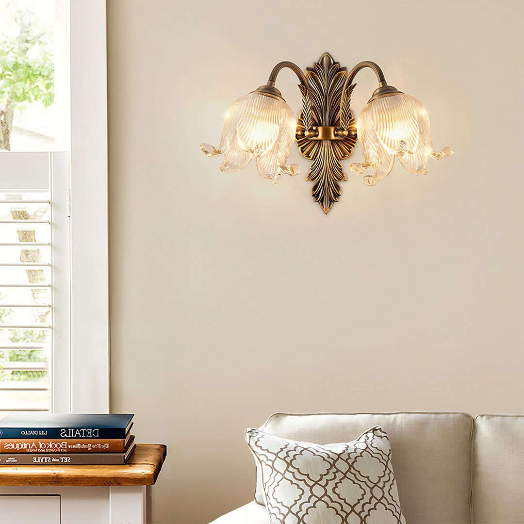 WINTHROP BRASS ILLUMINATION SCONCE WITH CRYSTAL GLOBE
