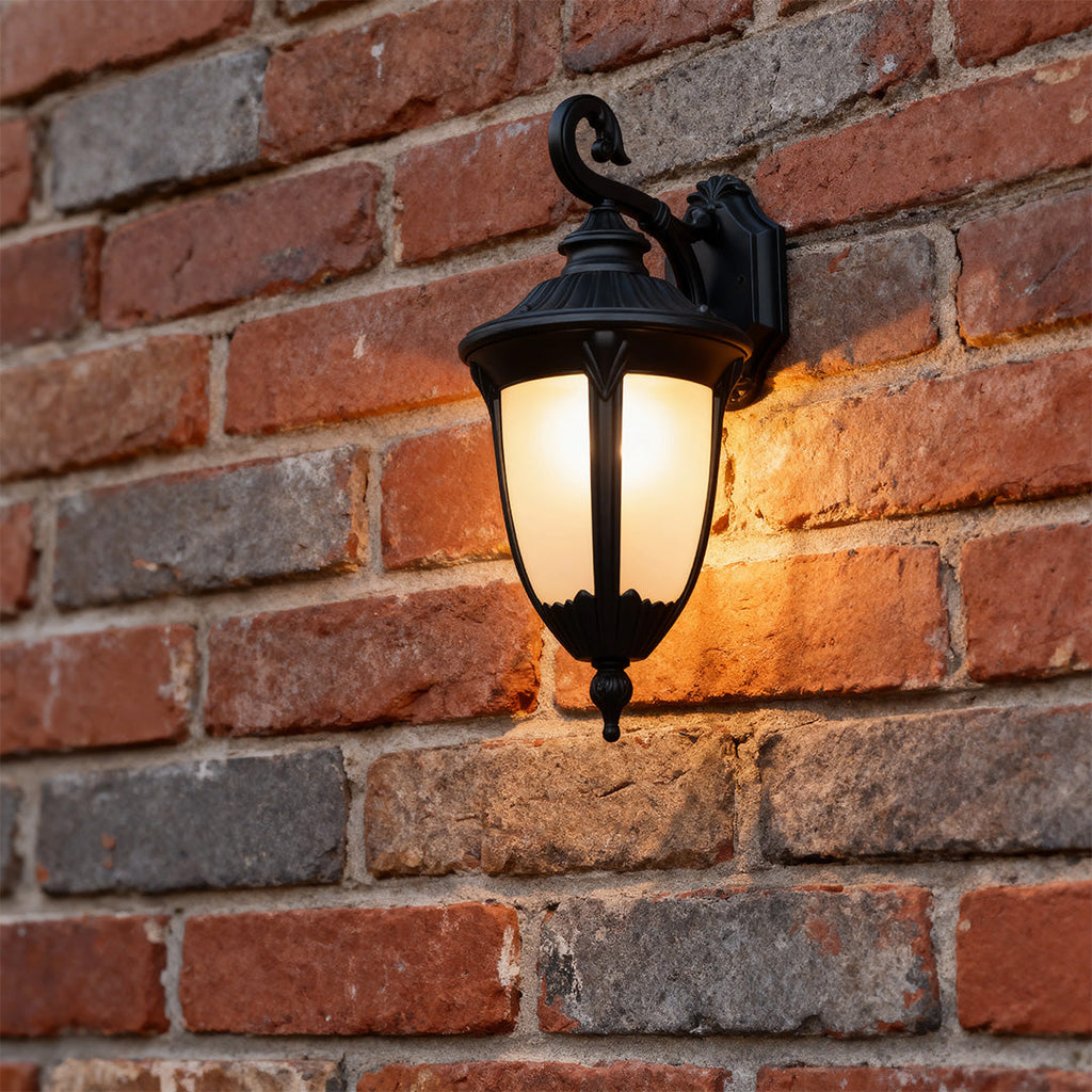 WINTERBOURNE CHARCOAL OUTDOOR SCONCE WITH GLASS CANOPY