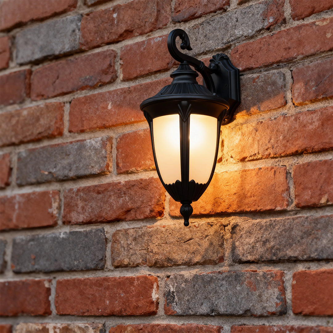 WINTERBOURNE CHARCOAL OUTDOOR SCONCE WITH GLASS CANOPY