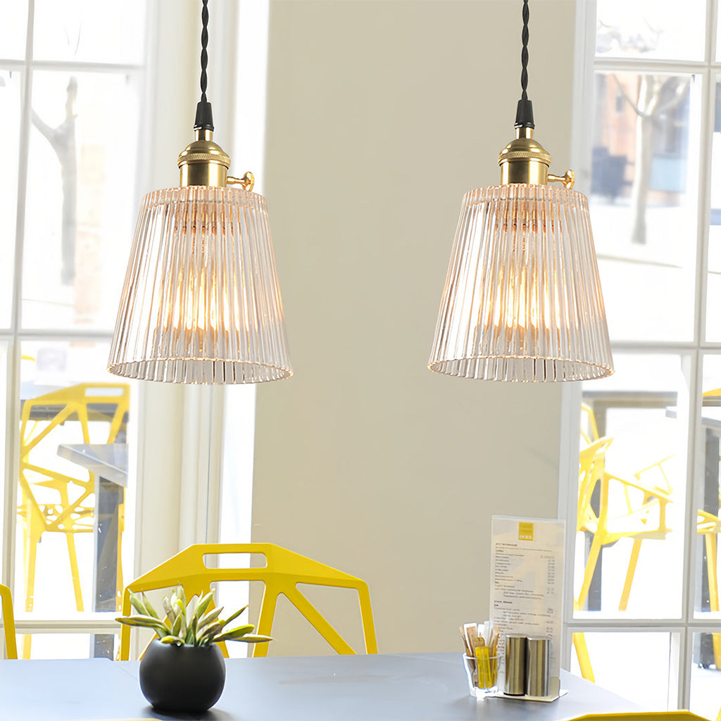 WINTERBOURNE CLEAR GLASS BRASS HANGING LANTERN