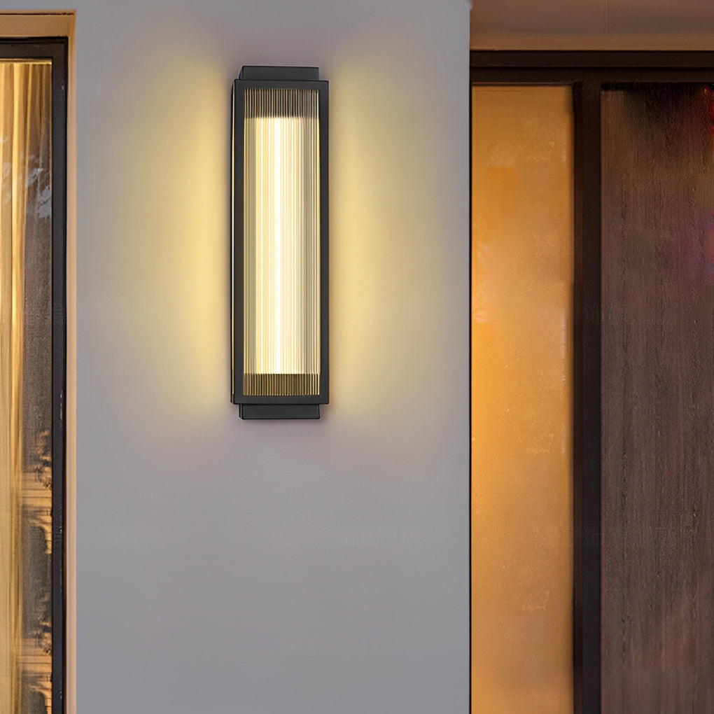 WINTHORPE REEDED GLASS RECTANGLE OUTDOOR LED WALL LANTERN